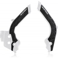 0023600.878 - Acerbis X-Grip Frame Guards - Husqvarna FC 250/350/450 & TC 125/250 2019-22, FE Models 2020-23, Gas Gas Enduro 2021-23 - White/ Black
