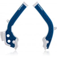0021726.232 - Acerbis X-Grip Frame Guards - KTM EXC/ EXC-F 2017-19, Husqvarna TE/FE 2017-19, FC 2016-18 - White/Blue