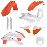 0017204.553.015 - Acerbis Full Plastics Kit - KTM EXC 125-380 & EXC-F 250-540 2014-15 - OEM '15 (White/Orange)