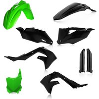 0023649.325 - Acerbis Full Plastics Kit - Kawasaki KXF250 2021-2024, KXF450 2019-2023 - Black/ Green