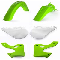 Image of 0007569.553.099 - Acerbis Standard Plastics Kit - Kawasaki KX 125/250 1999-2002 - OEM '99 (Green/White)