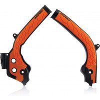 0021726.313 - Acerbis X-Grip Frame Guards - KTM EXC/ EXC-F & Husqvarna TE/FE 2017-19, FC 2016-18 - Black/ Orange