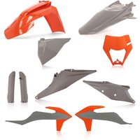 Image of 0024054.799 - Acerbis Full Plastics Kit - KTM EXC 150/250/300 TPI & EXC-F 250/350/450/500 & XC-W TPI 2020-23 - Grey/Orange