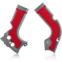 0017573.225 - Acerbis X-Grip Frame Guards - Honda CRF250R 2014-17, CRF450R 2013-16 - Silver/ Red