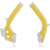 0021726.234 - Acerbis X-Grip Frame Guards - KTM EXC/ EXC-F 2017-19, Husqvarna TE 2017-19, FC 2016-18, FE 2017-19 - White/Yellow