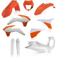 0021811.553 - Acerbis Full Plastics Kit - KTM EXC125/250/300 & EXC-F 2016 - OEM (Orange/White)