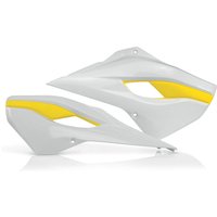 0017698.234 - Acerbis Radiator Scoops - Husqvarna FC 250/350/450 2014-15, FE 250/350/450/501 2014-16, TC/TE 2014-16 - White/ Yellow