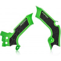 0023693.377 - Acerbis X-Grip Frame Guards - Kawasaki KXF250 2021-23, KXF450 2019-23 - Green/ Black