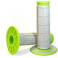 Image of Renthal G193 MX Dual Compound Tapered 1/2 Waffle Grips - Grey/Green