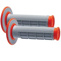 Image of Renthal G155 MX Dual Compound 1/2 Waffle Grips - Grey/Orange