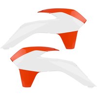 Polisport Radiator Scoops - KTM SX/SXF 2013-15, SX250 2016, EXC/EXC-F 2014-16, XC/XC-F 2016 - White/Orange Gloss