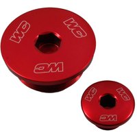 Image of 24-608 - Works Connection Engine Plugs For Honda CRF250R & CRF250RX 2018-2025, CRF250F Trail 2019-2025 Red