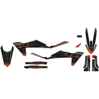 2548Y - Blackbird Graphic Kit For KTM SX125 2023 - Black/Grey/Orange