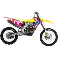2320AA - Blackbird Retro Graphics Kit For Suzuki RMZ250 2019-2026 - Blue/Pink/White/Yellow