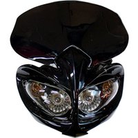 Image of Bike It Universal Demon Fairing Headlight With Indicators - Black