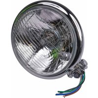 Image of Bike It Universal Bates Style 5 3/4" Bottom Mount E-Marked Right Dip Headlight - Chrome