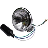 Image of Bike It Universal Bates Style 4 1/2" Bottom Mount Left Dip Headlight - Chrome