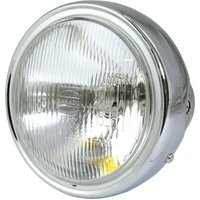 Image of Bike It Chrome Single Beam H4 12V 60/55W Headlight With 7" Diameter