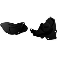 90955 - Polisport Clutch & Ignition Cover Protectors For Honda CRF250R 2010-2017 Black