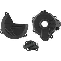 91004 - Polisport Clutch & Ignition Cover Protectors For Sherco SE 250/300 2014-2024 Black