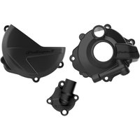 90957 - Polisport Clutch & Ignition Cover Protectors For Honda CRF250R 2018-2023 Black
