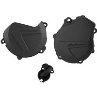 90991 - Polisport Clutch & Ignition Cover Protectors For KTM EXC-F 450/500 & Husqvarna FE 450/501 2017-2023 Black