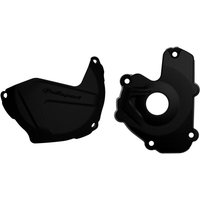 90949 - Polisport Clutch & Ignition Cover Protectors For Kawasaki KXF250 2013-2016 Black