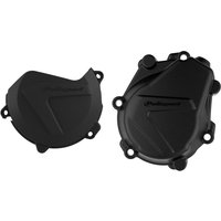 90985 - Polisport Clutch & Ignition Cover Protectors For KTM SXF450 & Husqvarna FC450 2016-2022 Black