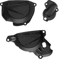 91582 - Polisport Clutch & Ignition Cover Protectors For Beta RR 350/480 2020-2025 Black