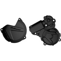 90966 - Polisport Clutch & Ignition Cover Protectors For KTM EXC 250/300 2013-2016, TE 250/300 2014-2016 Black