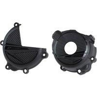 91319 - Polisport Clutch & Ignition Cover Protectors For Suzuki DRZ400 2000-2023 Black