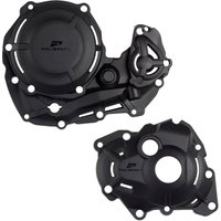 91347 - Polisport Clutch & Ignition Cover Protectors For Yamaha YZF450 2023-2025 Black