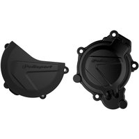 90963 - Polisport Clutch & Ignition Cover Protectors For KTM SX 125/150 2016-2018 Black