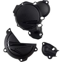 91378 - Polisport Clutch & Ignition Cover Protectors For KTM SX250 2023-2025 Black