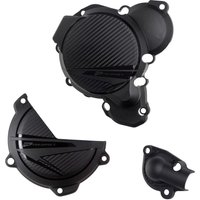 91375 - Polisport Clutch & Ignition Cover Protectors For KTM EXC 250/300 2024 Black