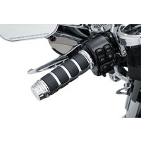 Image of KUR6780 - Kuryakyn Three Piece ISO Grips For 1" Bars For Harley Davidson FLDE 1750 2019 - Black/Chrome