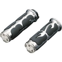 KUR6260 - Kuryakyn ISO-Flame Grips For 1" Bars For Harley Davidson FLD 1690 2012 - Black/Chrome