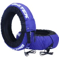 Image of TYRW23 - BikeTek Tyre Warmer Set For 120/70-17" Front & 200/55-17" Rear With UK 3 Pin Plug - Blue