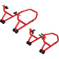 PDS2PC - BikeTek Series 3 Front & Rear Track Paddock Stand Set - Red