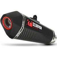 Image of RKA144SYSCEO - Scorpion Serket Taper Full System Carbon Fibre Exhaust - Kawasaki Z650 2020 - 2023