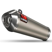 Image of Scorpion Power Cone Satin Titanium Oval Exhaust - Triumph Speed Triple 1050 05-07