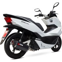 Image of RHA174BCER - Scorpion Serket Parallel Black Ceramic Oval Exhaust - Honda PCX 125 Full System 2014 - 2016