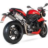 Image of RTR70SEO - Scorpion Serket Stainless Oval Exhaust - Triumph Speed Triple 2011 - 2015