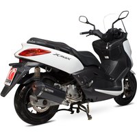 Image of RYA105BCER - Scorpion Serket Parallel Black Ceramic Oval Exhaust - Yamaha X-MAX 125 Full System 2008 - 2016