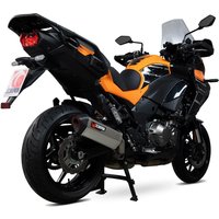 Image of RKA132TEO - Scorpion Serket Parallel Satin Titanium Exhaust - Kawasaki Versys 1000 2019 - 2020