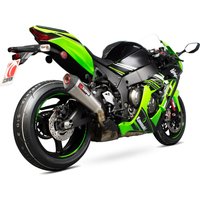 Image of RKA113TEO - Scorpion Serket Taper Satin Titanium Oval Exhaust - Kawasaki Ninja ZX10R 2016-2018