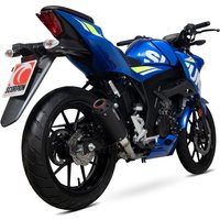Image of PSI124BCER - Scorpion Red Power Full System Black Ceramic Exhaust - Suzuki GSX-S 125 2017 - 2020