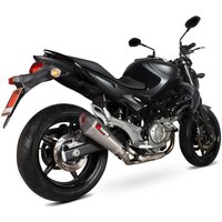 Image of RSI105SYSSEO - Scorpion Serket Taper Stainless Oval Exhaust - Suzuki Gladius 650 Full System 2009 - 2016
