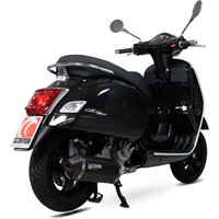 Image of RVE217BCER - Scorpion Serket Parallel Black Ceramic Oval Exhaust - Vespa GTS300 HPE Half System 2019 - 2020