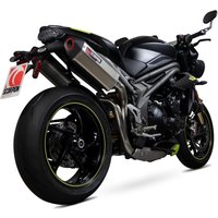 Image of RTR88TEO - Scorpion Serket Parallel Satin Titanium Exhaust - Triumph Speed Triple 1050 S & RS 2018 - 2020